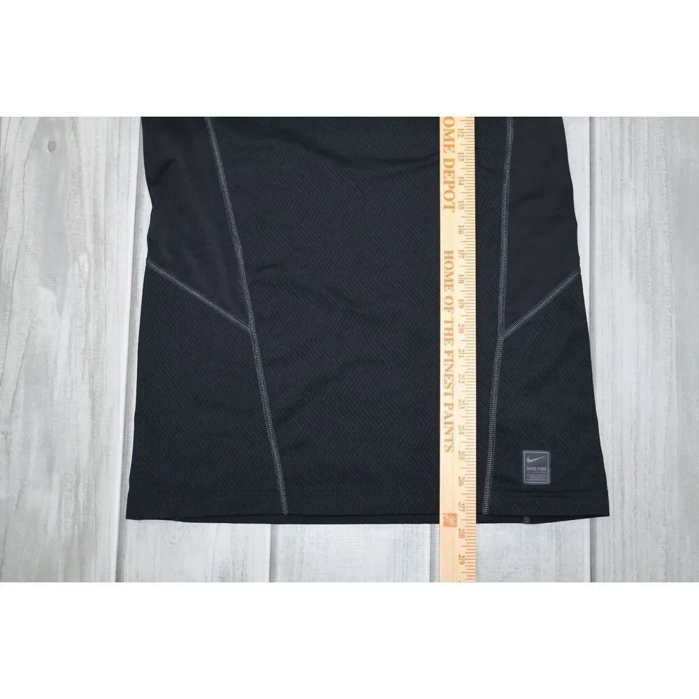 Nike Pro Dri Fit Fitted Men's Long Sleeve Shirt Size Medium Black/Green